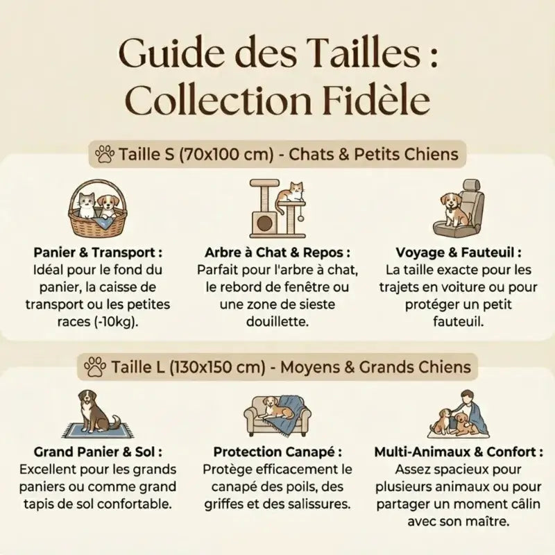 Guide des taille pawcrea